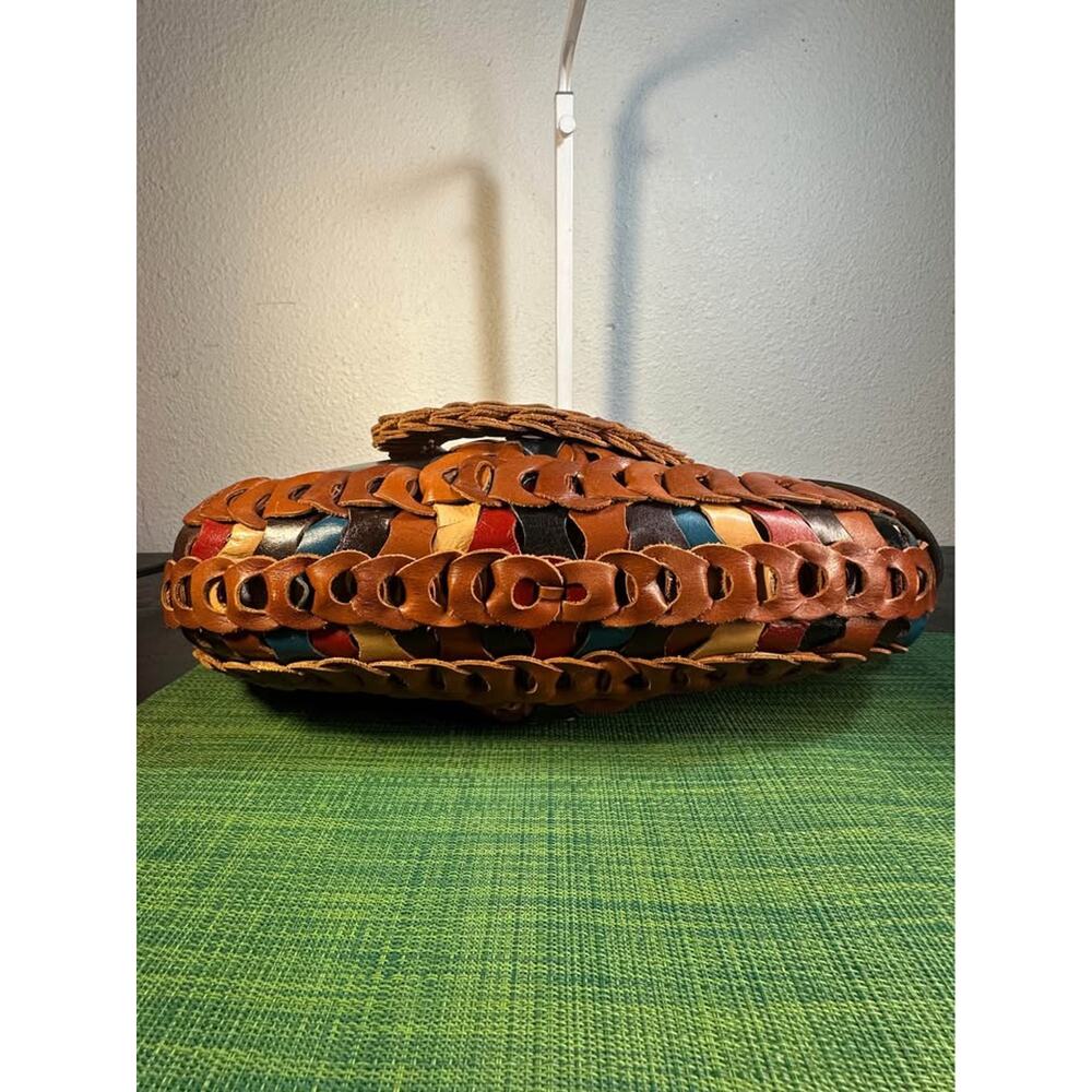 Patricia Nash Pisticci Turquoise Multi-Color Chain Leather Bag - Picture 8 of 9